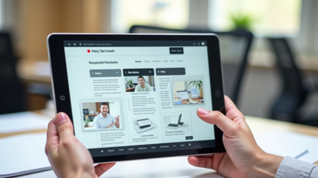 Tablet-scherm met medium-grootte navigatie, tussen desktop en mobiel design in, responsive breakpoint voorbeeld, clean interface